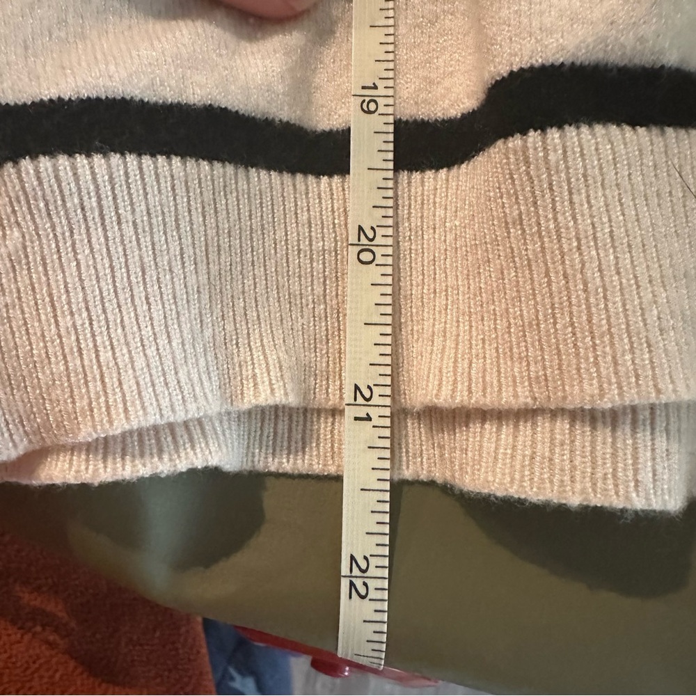 Striped Black and Cream Women's Sweater - Picture 6 of 6